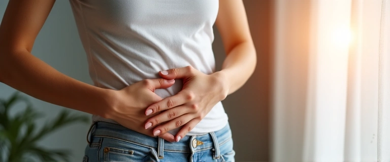 Junge Frau mit verbesserter Verdauung